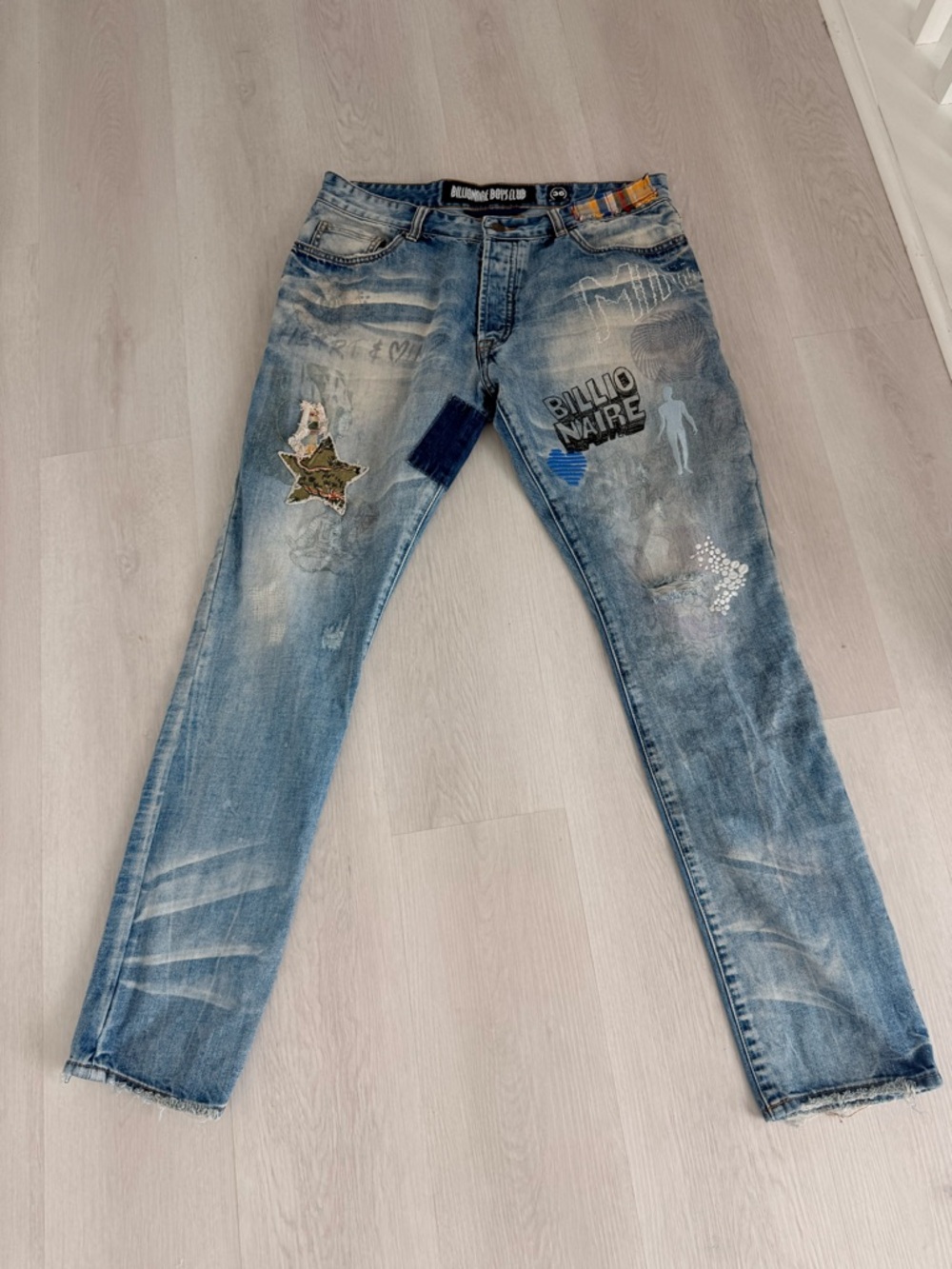 BILLIONAIRE BOYS CLUB SMART CUT CLUB BOOSTER DISTRESSED DENIM JEANS MENS SIZE 36